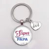 Super Hero Keychain Love Pendant Dome Glass Key Ring Min pappa är en superhjälte smycken fars daggåva