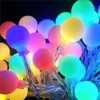 50 LED Solar Lamps String Fairy Lights Garland Christmas For Wedding Garden Party Decoration Outdoor 3XAA Battery Powered Globe - Pink