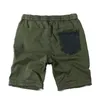 Hommes Shorts Summer Casual Coton Solide Breeches Hommes Splice Poche Mode Cordon Taille Élastique Capris Bermuda Mâle 210518