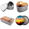 Heart Shape Tinplate Tin Box Empty Storage Container Sublimation Round Dinner Boxes for Treats Gifts Crafts RRE11192