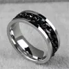 Anello girevole a catena in acciaio inossidabile da 8 mm per uomo oro blu anelli rotanti Punk Rock nero freddo accessori regalo di gioielli