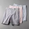 Shorts pour hommes 2021 été mince qualité costume pantalon rayures verticales pantalons décontractés Seersucker court