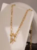 Collar de diseñador Joyería de lujo Exquisito Colgante de estrella de acero inoxidable Circonia cúbica de alta calidad Collar de cadena de 18 K para mujer 4761312