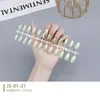 Avtagbara vattentäta falska naglar för kvinnor Tjejer 24 st Metal Color DIY Fake Nail Accessories Manicure Tools