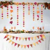 Parti Dekorasyon Şükran Günü Güz Tema Dekor Yapay Kağıt Yaprakları Çiçekler Asılı Garlands Noel Sonbahar Düğün DIY Için