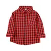 Czerwona Plaid Baby Boys Shirts Siatka Odzież dziecięca Klasyczna Koszula Koszula Topy Dzieci Ubrania Bawełniany Chłopiec Overshirt Girl Jumper 2-9year 210413