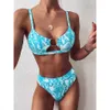 Sexig baddräkt kvinnor hög midja bikini mikroben baddräkt för badande orm print swimwear bikinis set 210625