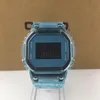 Armbandsur Högkvalitativ G-5600 Transparent Watchband Male Klocka Led Elektronisk Digital Is Med Världstid Små Square Clock
