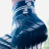 Vague motif imprimé couture hanche élastique taille haute Yoga plantes Version mince sport femme serré Fitness Legging tenue
