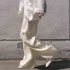 女性のための白いカジュアルなズボンの高い腰緩い韓国の特大の広い脚の女性夏のファッション210521