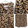Jastie Leopard Imprimir Mulheres Vestido Elegante Manga Longa V Posição Vestidos Casuais Trabalho Longo Desgaste Streetwear Retro Maxi Vestido 210419