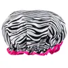 Fashion Shower Cap Waterproof Bath Hat Double Layer Women Supplies Printing Hair Cover Bathroom Accessories Shampoo Fume-proof Caps JY0643