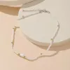 Guld färg choker halsband för kvinnor 1 lager pärlor skal hängande kedja halsband hänger velvet chokers mode smycken