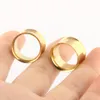 Stainless Steel gold internally Ear Tunnel Body Jewelry double Flare plugs gauges Piercing