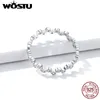 クラスターリングWostu Silver Stackable Ring Sterling 925 CLEAR CZジルコンフィンズヘディングアニバーサリージュエリーCTR123493956336360