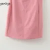 Vintage Pink Sexy Spaghetti Pasek Sukienka Kobiety Square Neck Bez Rękawów A-Line Slim Szyfonowy Lato Mini Krótki Vestido 210514