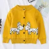 1-6Yrs Baby Boys Girls Dog Cardigan Coat Children Clothing Long Sleeve Knitted Kids 210429