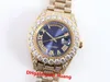 Luxe 43mm klauw bezel grote diamanten automatische man horloge, hoogwaardige roestvrij staal CZ volledig iced out diamond rome markers golden shell herenhorloges