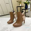 Ankle Boot Luxury Womens Designer Chunky Heel Ankles Stövlar Lace Up Martin Stövlar Ladys Fashion Winter Booties 11.5cm
