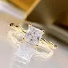 Wong Rain 925 en argent Sterling créé Moissanite rubis émeraude pierre précieuse 18K bague en or jaune pour les femmes bijoux fins entier