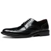 Taille 39-44 hommes chaussures habillées mocassins découpes noir marron bureau Caree fête chaussures de mariage en cuir impression 204b