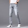 e jeans di tendenza primavera estate da uomo slim fit elastico coreano pantaloni lunghi piede piccolo marca