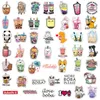100PCS Cute Cartoon Pearl Milk Tea Stickers Pack for Girl Boba Bubble Teas Decal Sticker To DIY Luggage Laptop Guitar Car