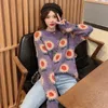 Swetry damskie Vintage Sweter Dzianiny Kobiety Cute Casual Koreański Jumper O-Neck Z Długim Rękawem Loose Znosić Duży Rozmiar Zagraniczone Swetry