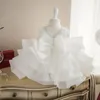 أطفال عيد ميلاد كامل فستان نقي أبيض منتفخ تنورة بيضاء روز القوس الأزياء الأميرة فساتين الفتيات تنانير 108 مل d3