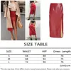 Nieuwe Mode Casual Solid Dames Herfst Sexy Split Wrap Rok Hoge Taille Slanke PULLEN PU Leer Bodem Rok OL X0428