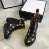 Women Designer Boots Martin Desert Boot Flamingos Love Arrow Real Leather Medal Coarse Non-Slip Winter Shoes size 36 to 41