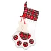 Décorations de noël chaussettes bas remplisseurs pour enfants sacs cadeaux Santa chien maison fête de vacances présent arbre de noël enfants