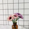 Simulering 6heads Chrysanthemum Bunch Konstgjorda Silk Blommor För Hem Dekoration Tillbehör Bröllop Brud Hand Holding Bouquet DIY Krans