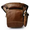 Men Crazy Horse Oil Wax Genuine Leather Waist Thigh Drop Leg Bag Vintage Leisure Messenger Shoulder Bags4315487