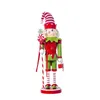 Juldekorationer Merry Wooden Nutckracker Soldier Doll Tabletop Ornament Santa Claus Snowman Figurines Present Heminredning