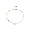 Pearl Choker Dainty Justerbart halsband 18K guldpläterad odlade Barque Pearls Tiny Chain Delicate Mors Valentine Smycken