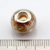 100 st kaffeguldfolie Alfabetet Quotequot Lampwork Glass Big Hole distanspärlor för smycken Making Armband Halsband DIY ACC8364018