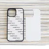 2D Rubber TPU DIY Sublimation Cases Cover voor iPhone 13 12 11 Pro Max met aluminium metalen plaatlijm 100pcs / lot