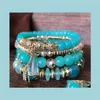 Women Fashion Jewelry Boho Middle East Marine Design Multilayer Ring Beaded Bracelets Crystal Bracelet 6 Styles Rsjfk B Lhtku