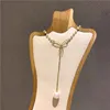 Girocollo estetico dorato Arco romantico Ciondoli di perle Collana con catena al collo per mamma Donna Egirl BFF Gioielli Regalo per la festa della mamma