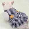 犬のための広いPlaid Fat Sのスカートの夏のブルドッグ媒体の服Pet Dress Pug