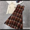Höst vinter lyxig design mode kostym botten skjorta suspender kjol senior kvinnor klänning twopiece qf1ir kläder set cnuge