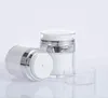 15 30 50g Pearl White Acrylic Airless Jars Bottles Round Cosmetics Cream Jar Pump Cosmetic Packaging Bottle SN5492