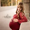 カジュアルドレスPOシュート妊娠中のドレス妊娠ポイントレースマキシヴェスディドスの女性のための肩のない母性