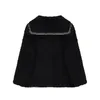 Siyah Lambswool Ceket Kadınlar Sonbahar Kış Fermuar Rahat Sıcak Harajuku Koyun Ceket Kadın Denizci Yaka Bağbozumu Dış Giyim 210417