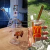 En stock 8,6 pouces 8 pouces Deux styles McDonald's Tortue Cup Verre Bongs à eau 14,4 mm Bol mâle