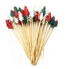 100Pcs Christmas Fruit Picks Dessert Buffet Salad Fork Cake Muffin Vegetable Sticks Cocktail Toothpicks Party Decoration 211216