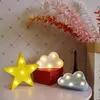 Tecknade nattljus moln / stjärna / skal / hjärta LED bordslampa för barns sovrum dekoration