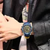 Montres de Sport bleues pour hommes, marque de luxe, chronographe, horloge militaire à Quartz lumineuse, 2021
