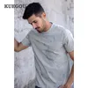 Kuegou 2021 estate tee abbigliamento uomo manica corta t-shirt moda moda di alta qualità stampa tshirt grigio albicocca superiore Plus Size Dot-6491 G1229